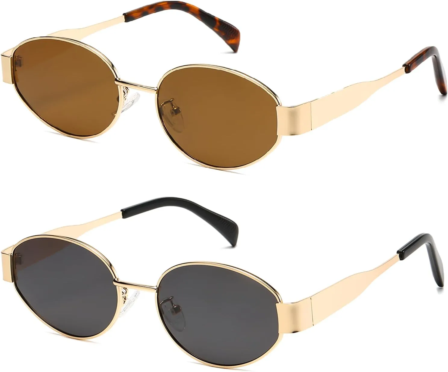 Retro Oval Sunglasses for Women Men Trendy Sun Glasses Classic Shades UV400 Protection