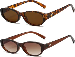 Retro Oval Sunglasses for Women Trendy Cute Womens Small Oval Sunglasses 90s Narrow Cat Eye Shades
