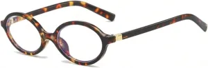 Retro Oval Tortoise Frame Blue Light Glasses Brown Small Tortoise Trendy Glasses Retro Vintage for Women, Teen Girls