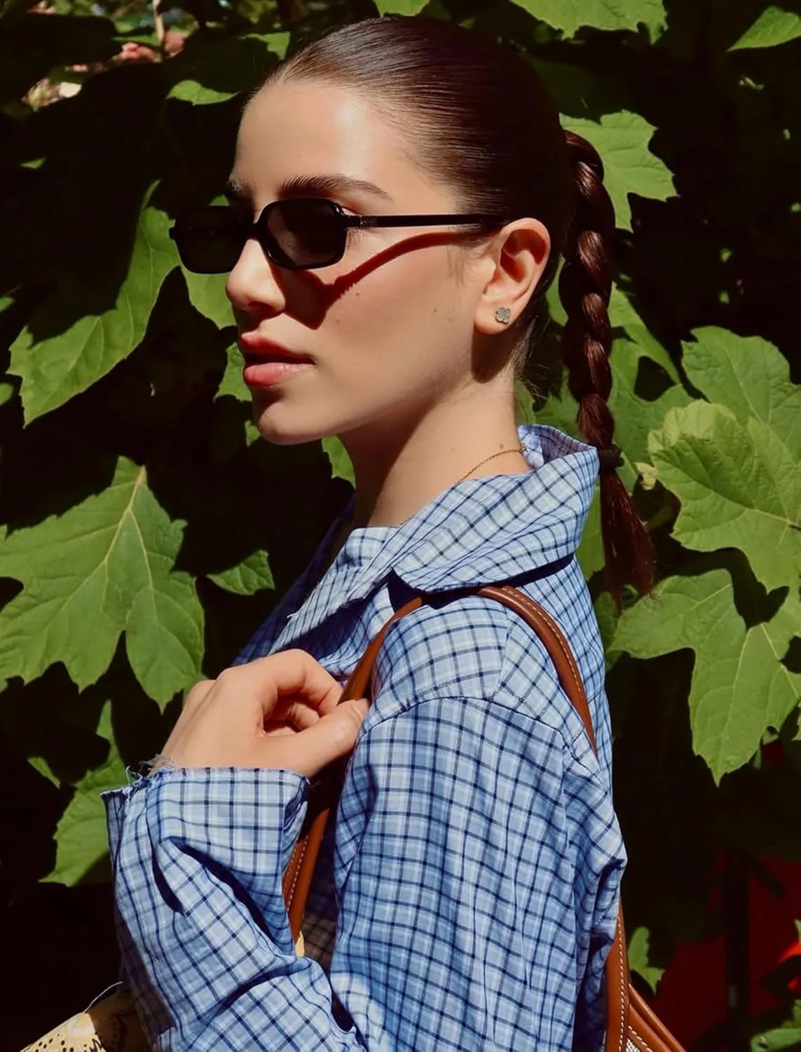Retro Rectangular Sunglasses for Women Narrow Trendy Small 90s Style Square Frame UV Protection Sun Glasses