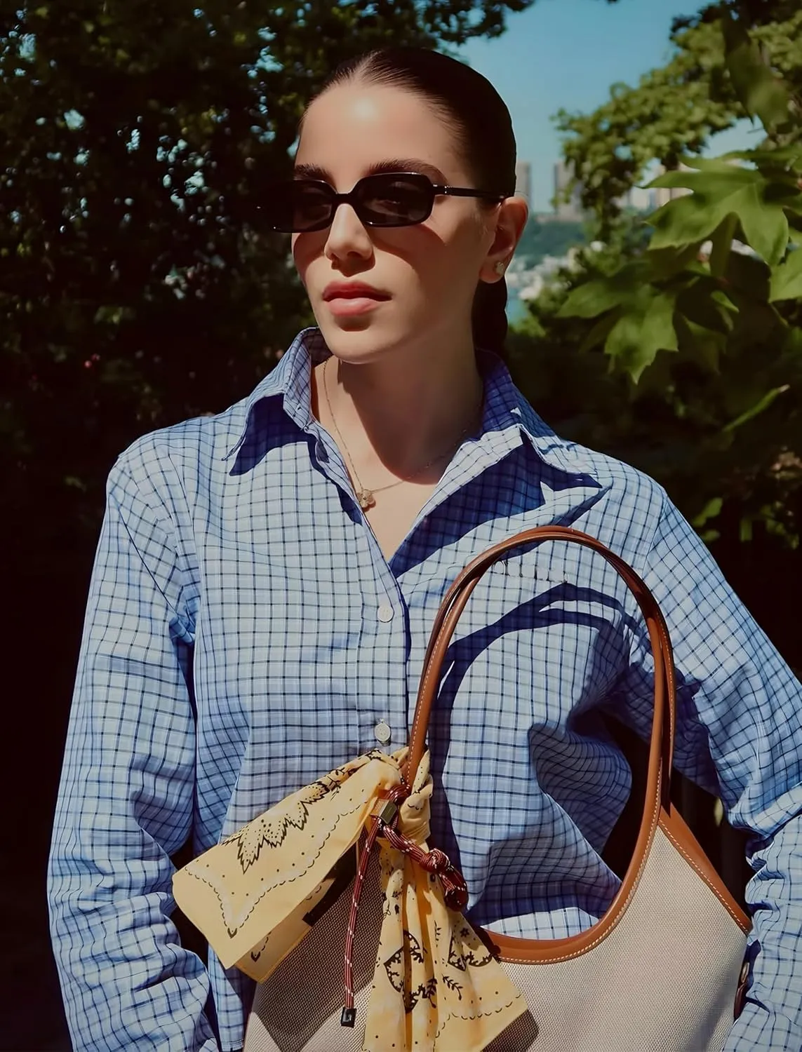 Retro Rectangular Sunglasses for Women Narrow Trendy Small 90s Style Square Frame UV Protection Sun Glasses