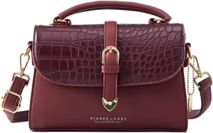 Retro Satchel Crossbody Handbags for Women, Trendy Crocodile Designer Leather Flap Top Handle Purses Shoulder Bag