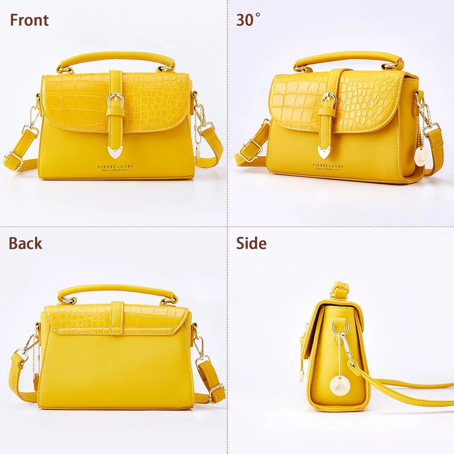 Retro Satchel Crossbody Handbags for Women, Trendy Crocodile Designer Leather Flap Top Handle Purses Shoulder Bag