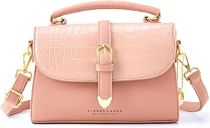 Retro Satchel Crossbody Handbags for Women, Trendy Crocodile Designer Leather Flap Top Handle Purses Shoulder Bag