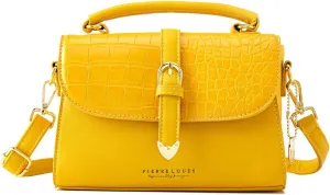 Retro Satchel Crossbody Handbags for Women, Trendy Crocodile Designer Leather Flap Top Handle Purses Shoulder Bag
