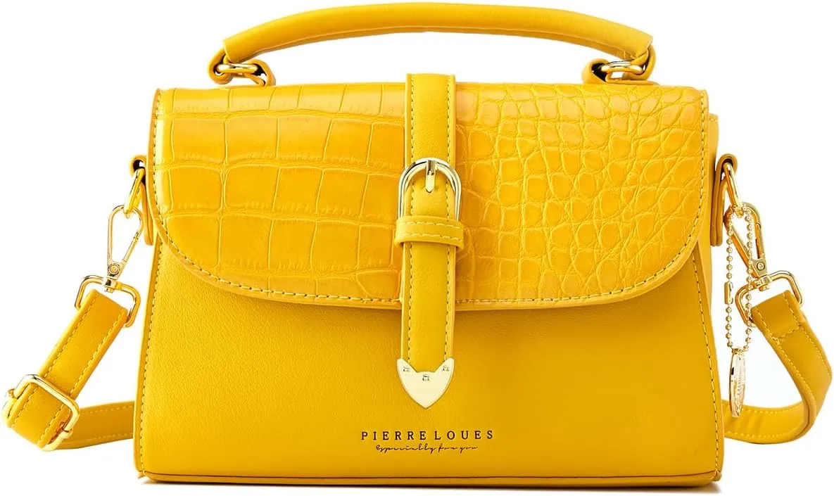 Retro Satchel Crossbody Handbags for Women, Trendy Crocodile Designer Leather Flap Top Handle Purses Shoulder Bag
