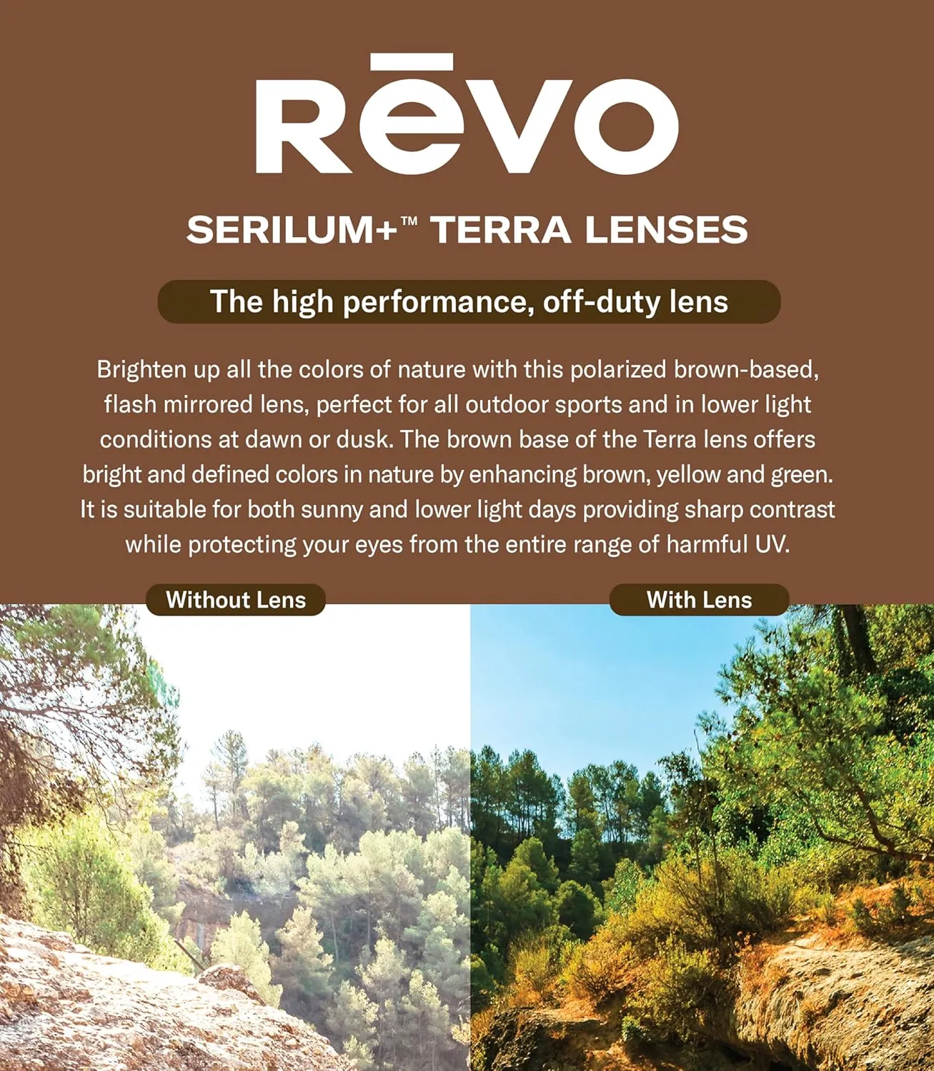 Revo Sunglasses Cobra: Polarized Crystal Glass Lens with Stainless Steel Round Frame