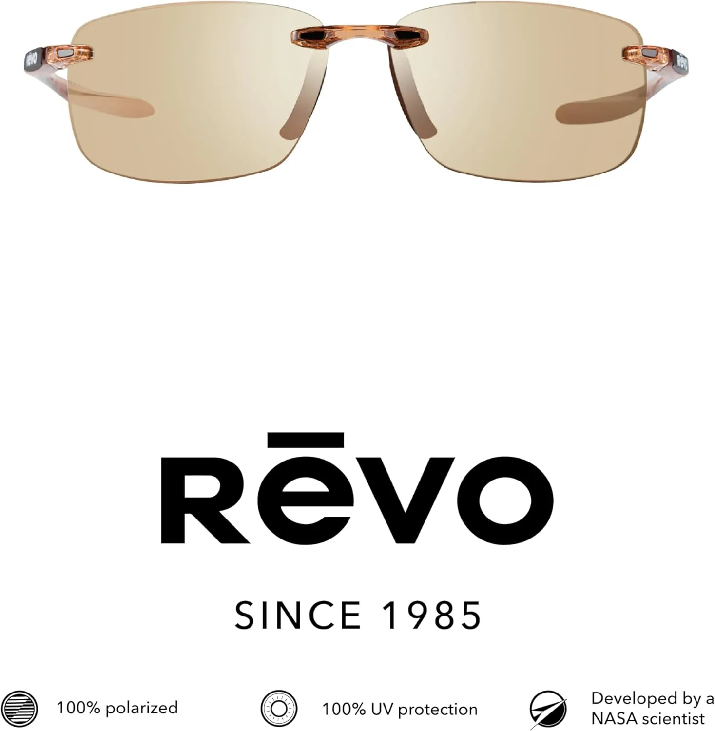 Revo Sunglasses Descend N: Polarized Lens with Rimless Rectangular Frame