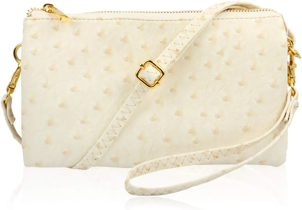 RIAH FASHION Convertible Vegan Leather Wallet Purse Clutch - Small Handbag Phone/Card Slots & Detachable Wristlet/Crossbody
