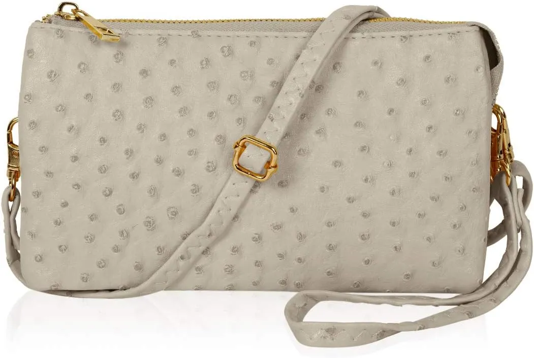 RIAH FASHION Convertible Vegan Leather Wallet Purse Clutch - Small Handbag Phone/Card Slots & Detachable Wristlet/Crossbody