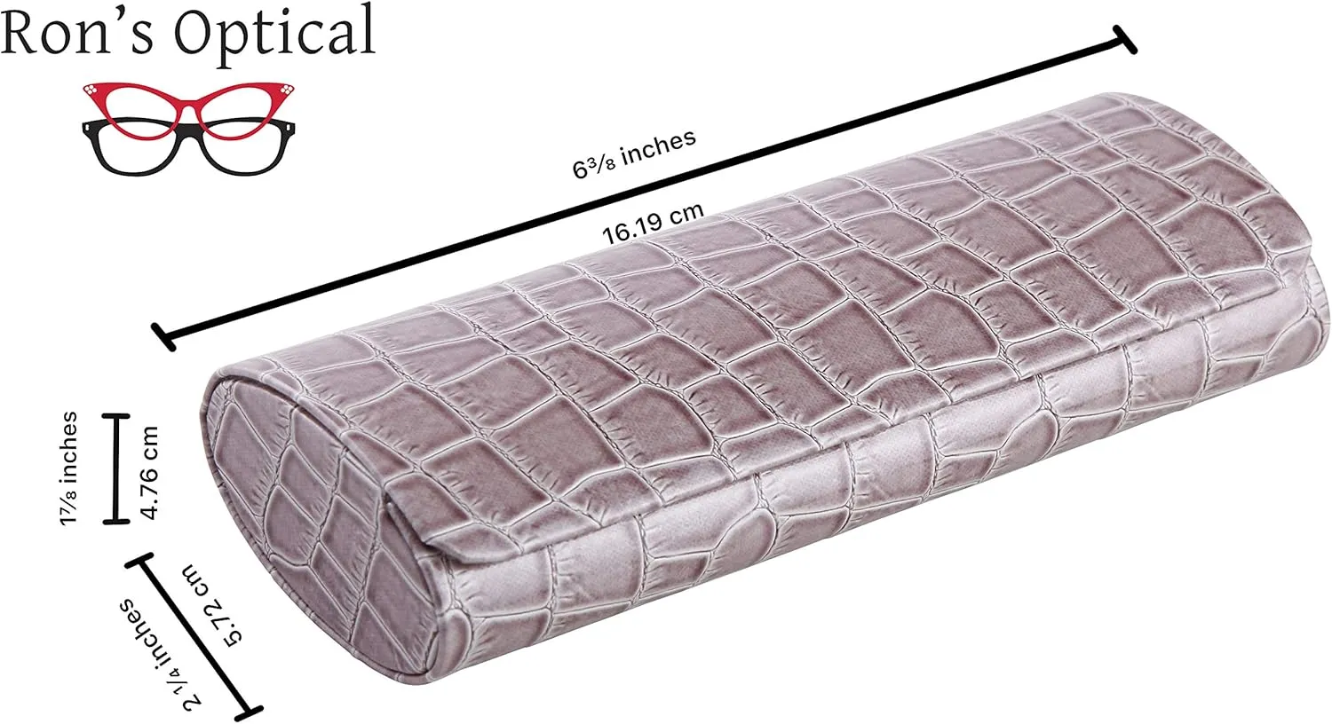 Ron's Optical Clamshell Hard Eyeglass Case Fits Small to Medium Frames Readers for Women Men