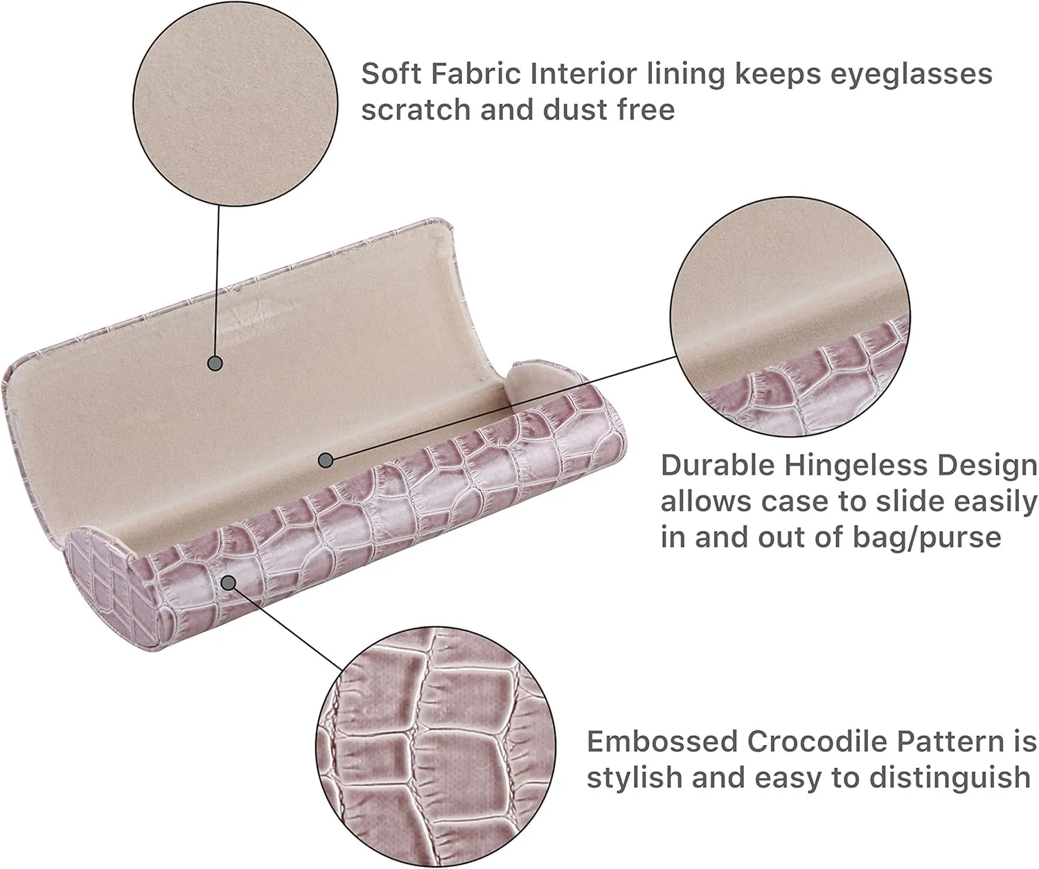 Ron's Optical Clamshell Hard Eyeglass Case Fits Small to Medium Frames Readers for Women Men