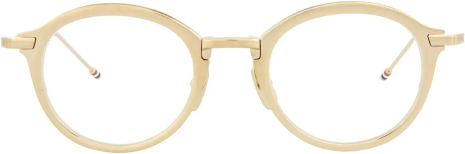 Round/Oval Optical Frames White Gold Luxury Eyewear Made In Japan Metal Frame Designer Fashion for Everyday Luxury