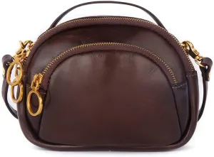 ROUROU Retro Shoulder Bag for Women Top Handle Handbag Mini Crossbody Bag Genuine Leather Clutch Bag Coin Purse Wallet