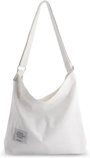 ROUROU Shoulder Bag for Women Casual Crossbody Bag Large Capacity Handbag Canvas Tote Bag Purse