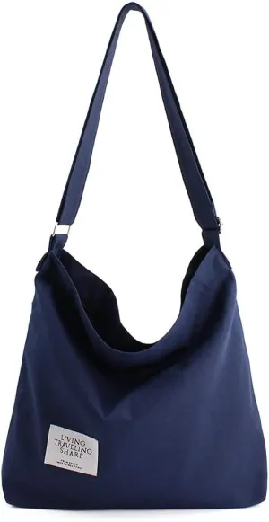ROUROU Shoulder Bag for Women Casual Crossbody Bag Large Capacity Handbag Canvas Tote Bag Purse