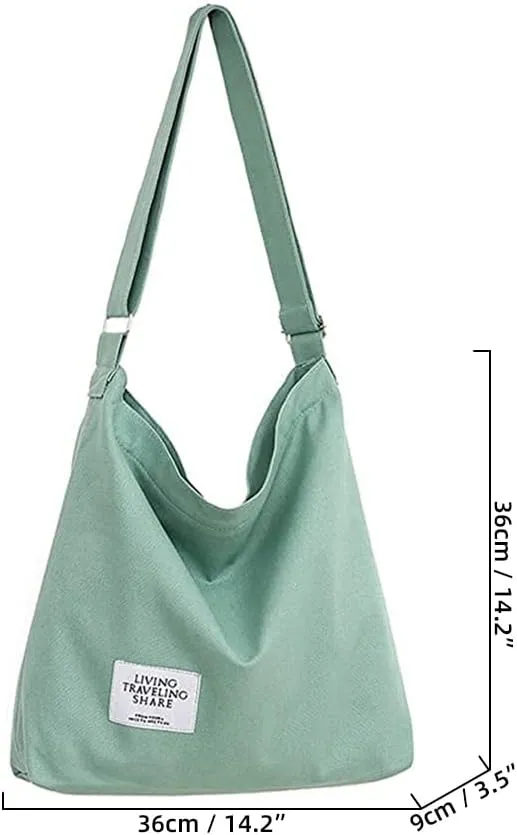 ROUROU Shoulder Bag for Women Casual Crossbody Bag Large Capacity Handbag Canvas Tote Bag Purse