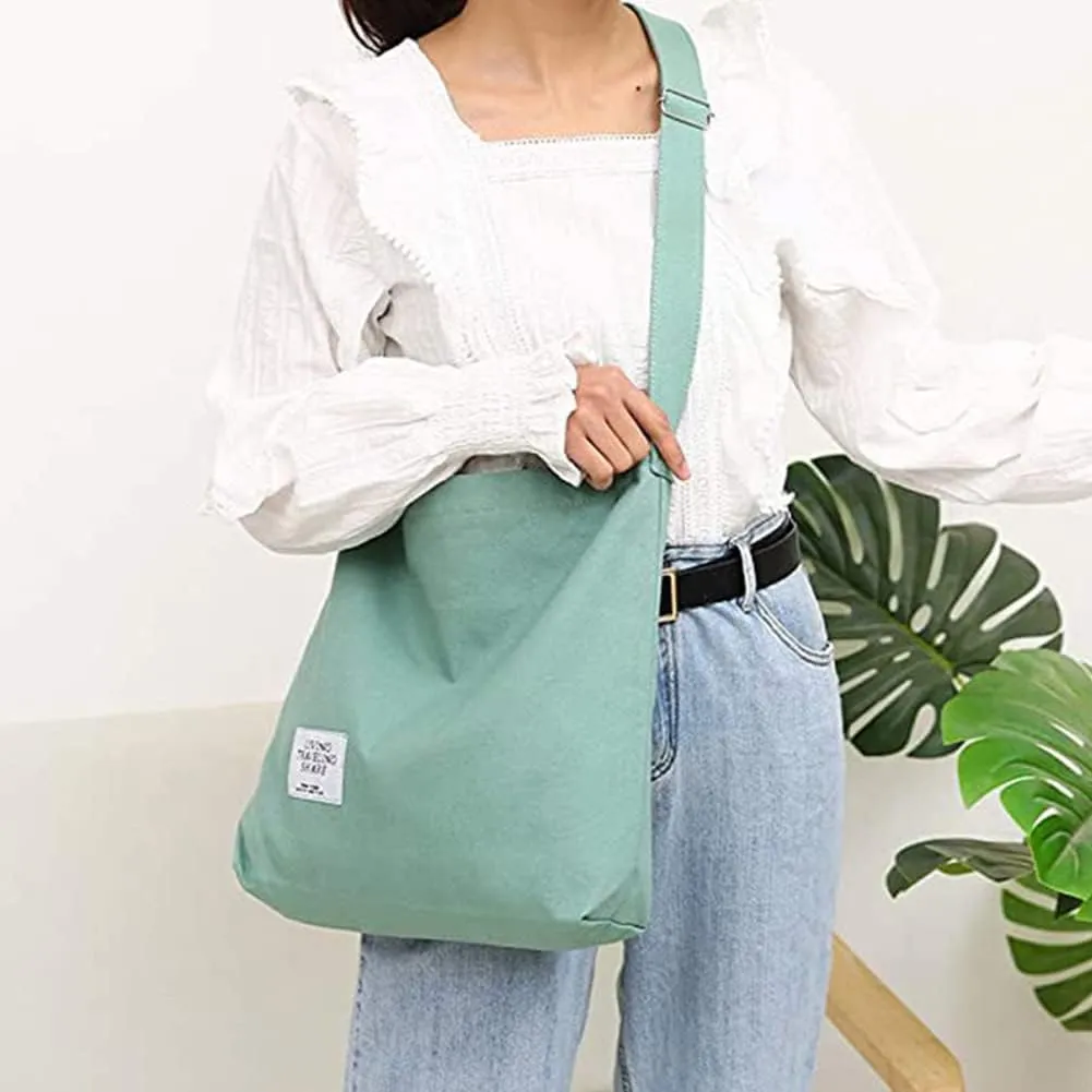 ROUROU Shoulder Bag for Women Casual Crossbody Bag Large Capacity Handbag Canvas Tote Bag Purse
