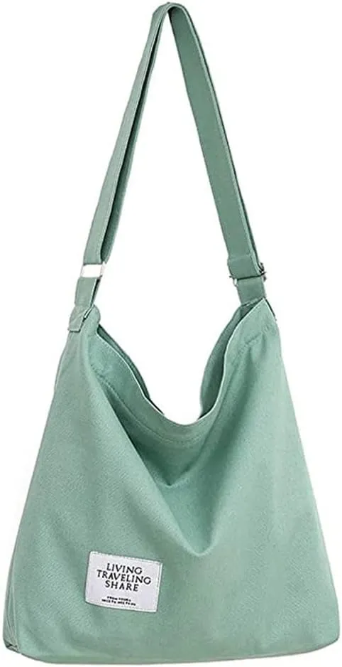 ROUROU Shoulder Bag for Women Casual Crossbody Bag Large Capacity Handbag Canvas Tote Bag Purse