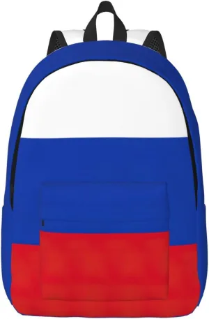 Russian Flag print Backpack Travel Backpacks for Women Men College Backpack Computer Bag for Travel