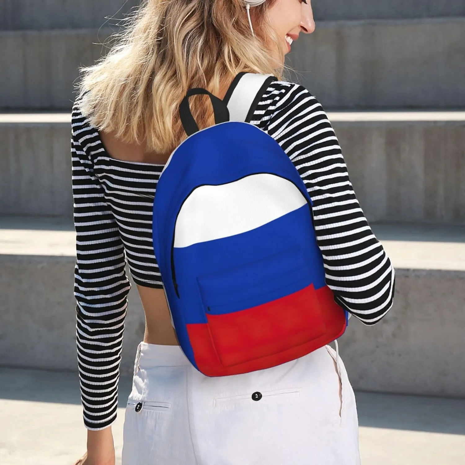 Russian Flag print Backpack Travel Backpacks for Women Men College Backpack Computer Bag for Travel