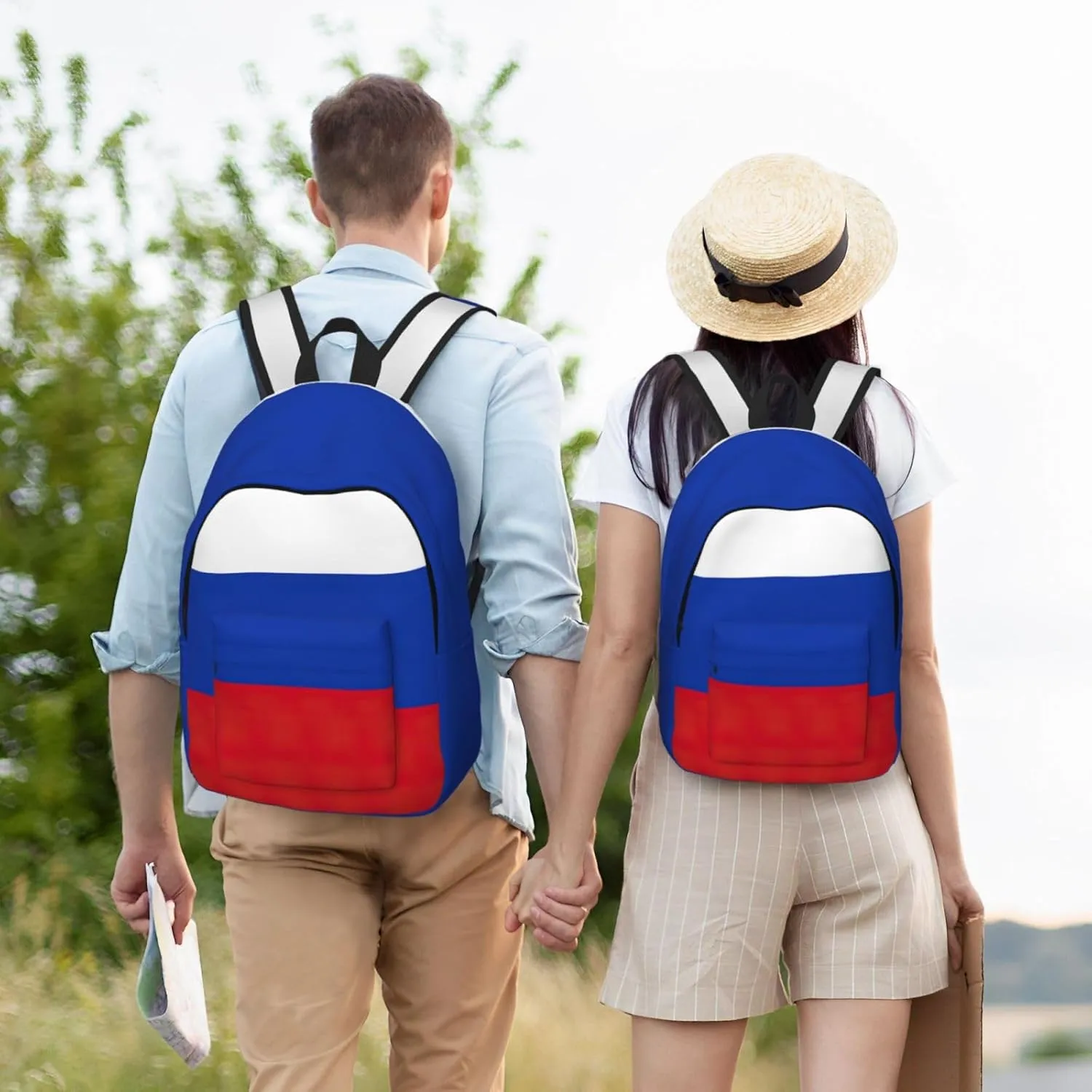 Russian Flag print Backpack Travel Backpacks for Women Men College Backpack Computer Bag for Travel