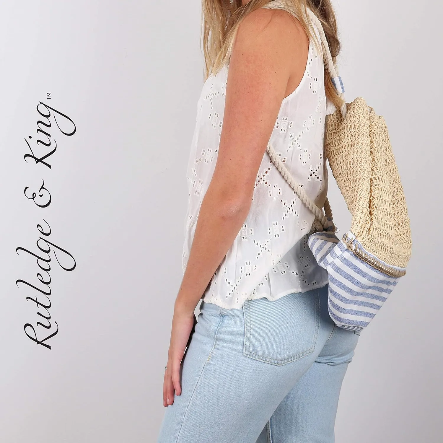 Rutledge & King Beach Backpack - Beach Bags for Women - Swim Backpack (Sunnyside, 2 Pack)