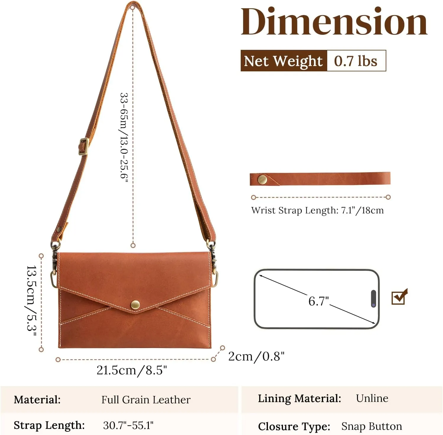 S-ZONE Leather Envelope Convertible Crossbody Bags for Women Wristlet Clutch Purses Small Shoulder Handbag with 2 straps
