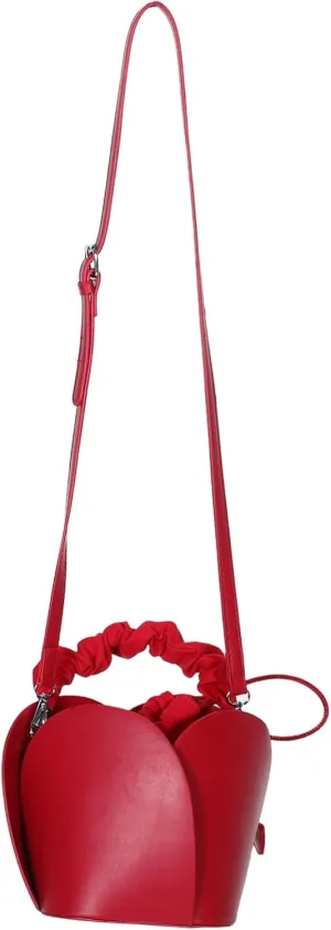 SAFIGLE Distinctive Petal Design Bucket Bag Fake Leather Bags Mini Crossbody Bucket Purse Practical for Daily Use