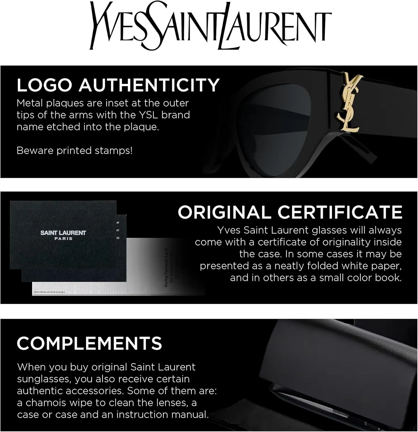SAINT LAURENT SL 507 rectangular shape Sunglasses   Bundle with eSHADES Luxury Eyewear Kit