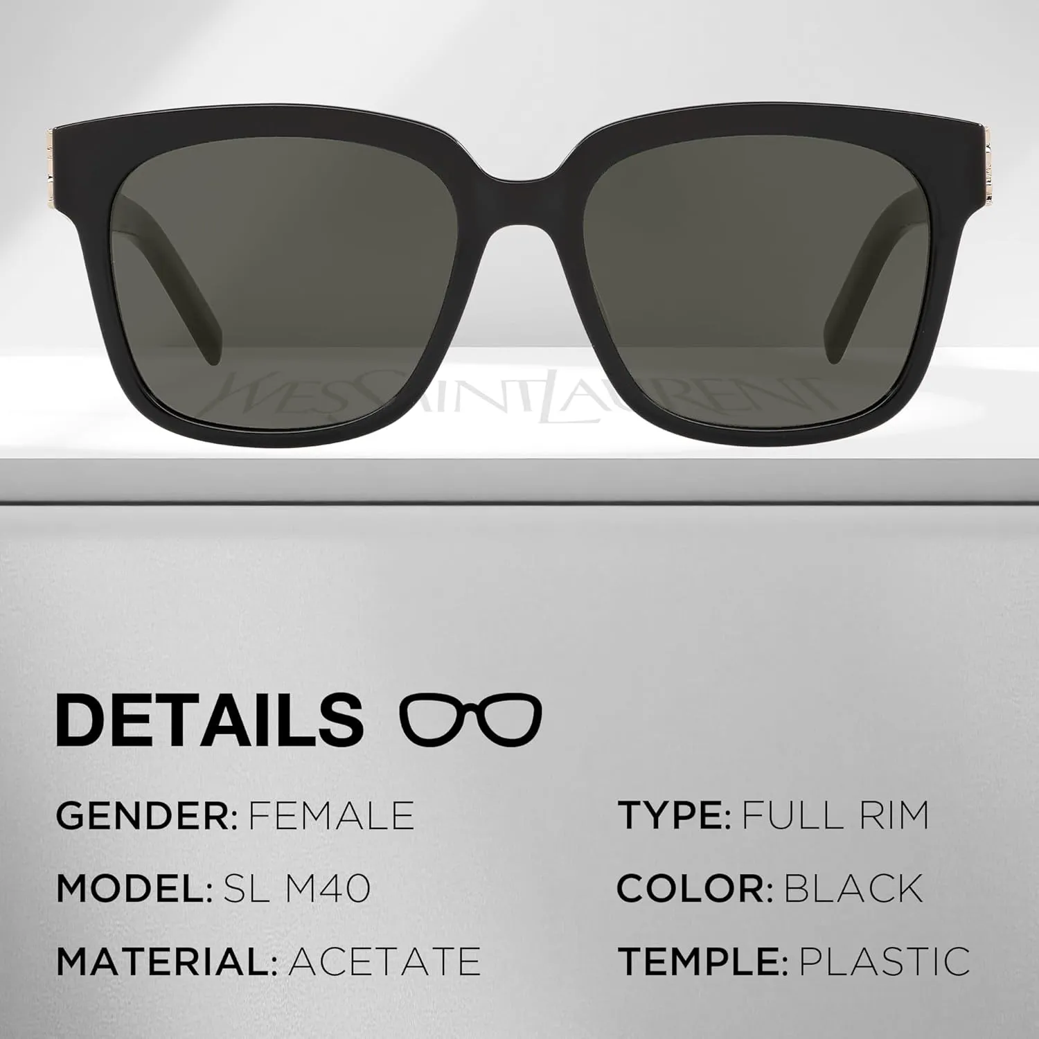 SAINT LAURENT SL M40 rectangular shape Sunglasses   Bundle with eSHADES Luxury Eyewear Kit