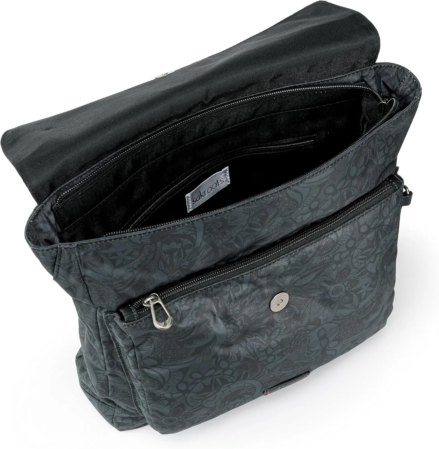 Sakroots Olympic Convertible Backpack in Eco Twill, Adjustable Strap, Black Spirit Desert