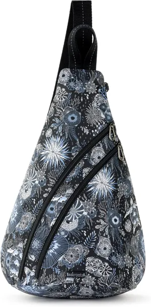 Sakroots On The Go Large Sling Backpack in Eco-Twill, Convertible Crossbody Bag, Midnight Seascape
