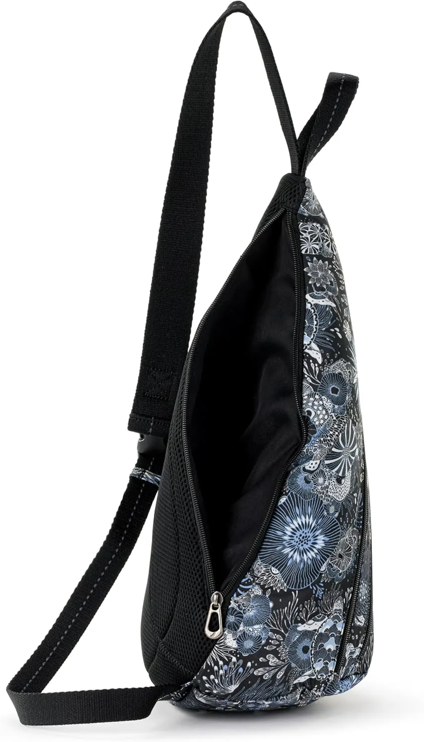 Sakroots On The Go Large Sling Backpack in Eco-Twill, Convertible Crossbody Bag, Midnight Seascape