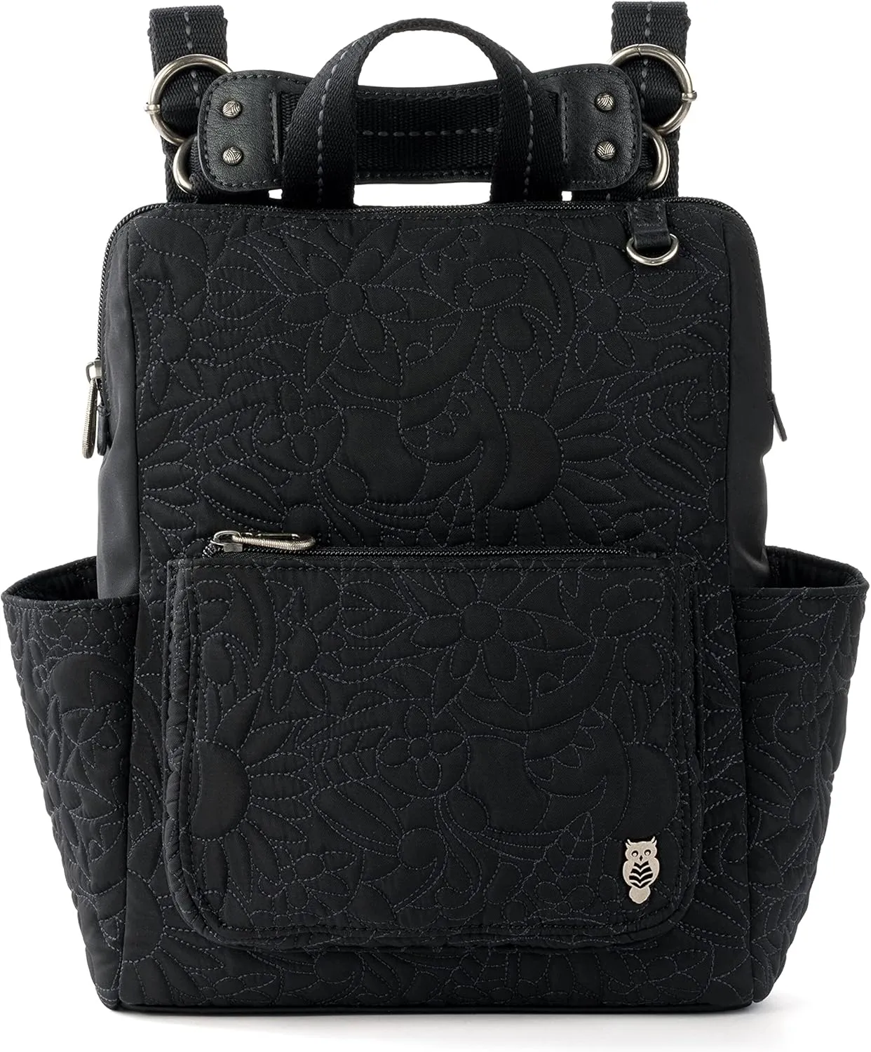 Sakroots womens Eco-twill Eco Twill Loyola Small Convertible Backpack, Quilted Black Spirit Desert, One Size US