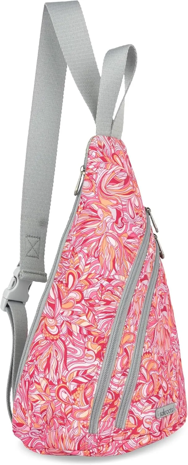 Sakroots Women's Go Sling Backpack, Sorbet Treehouse, 9IN x 6IN x 15IN