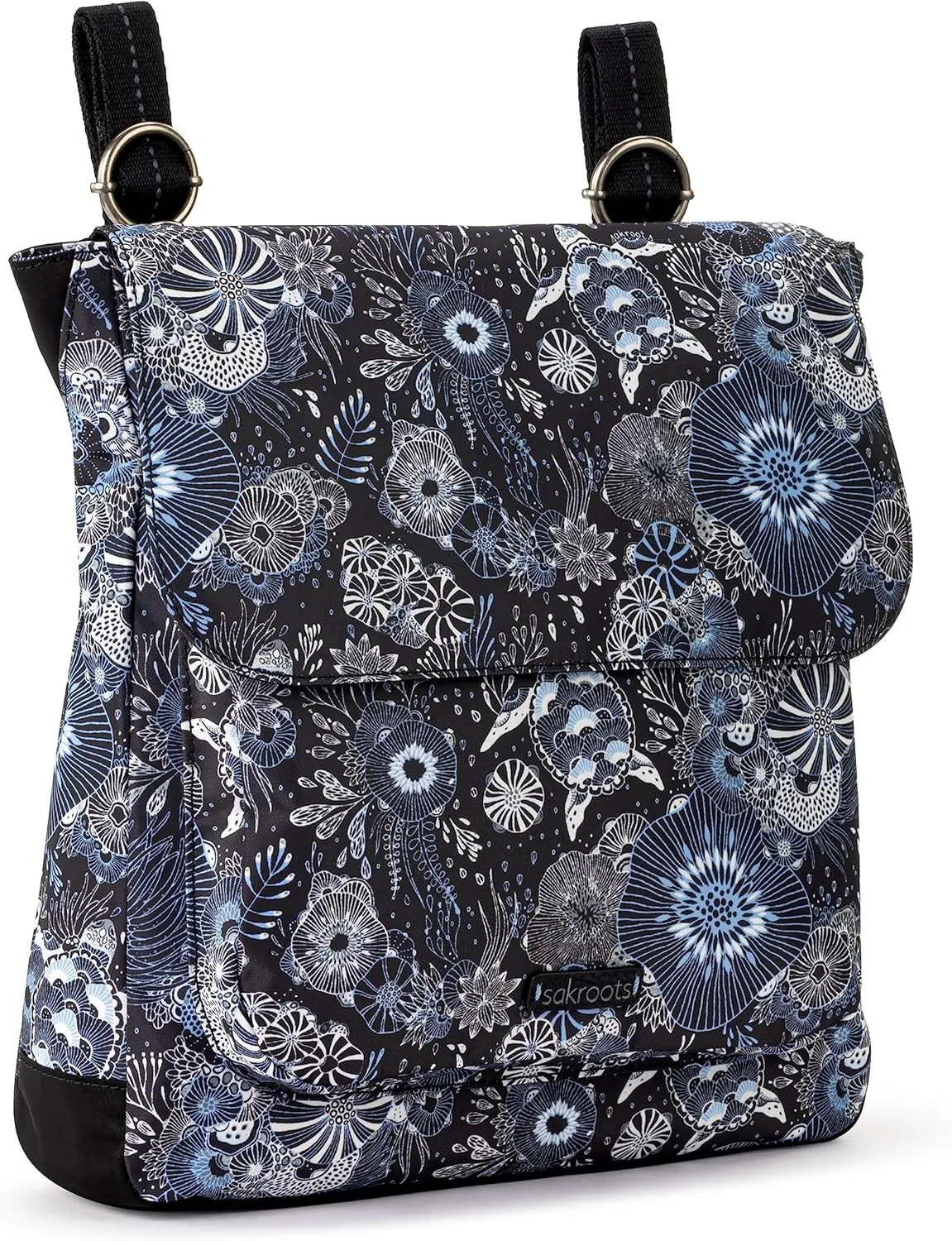 Sakroots Women's Olympic Convertible Backpack, Midnight Seascape, 13IN x 3IN x 12.5IN