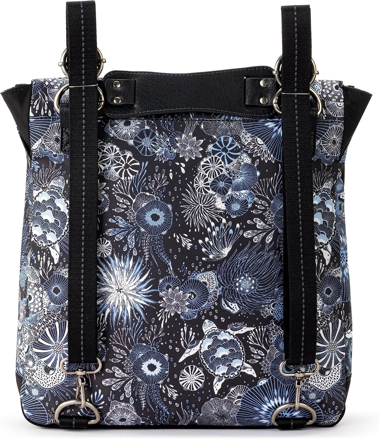 Sakroots Women's Olympic Convertible Backpack, Midnight Seascape, 13IN x 3IN x 12.5IN