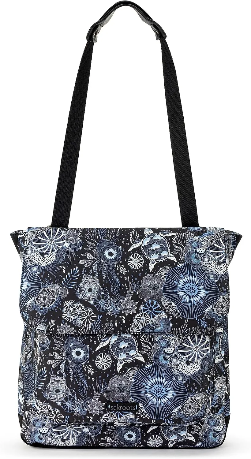 Sakroots Women's Olympic Convertible Backpack, Midnight Seascape, 13IN x 3IN x 12.5IN