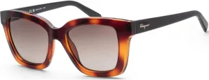 Salvatore Ferragamo Brown Gradient Rectangular Ladies Sunglasses SF955S 214 53