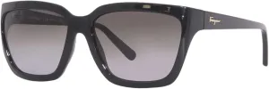SALVATORE FERRAGAMO-SF1018S 001 Rectangle Sunglasses Black Gray
