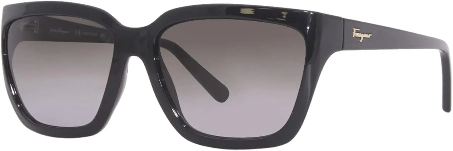 SALVATORE FERRAGAMO-SF1018S 001 Rectangle Sunglasses Black Gray