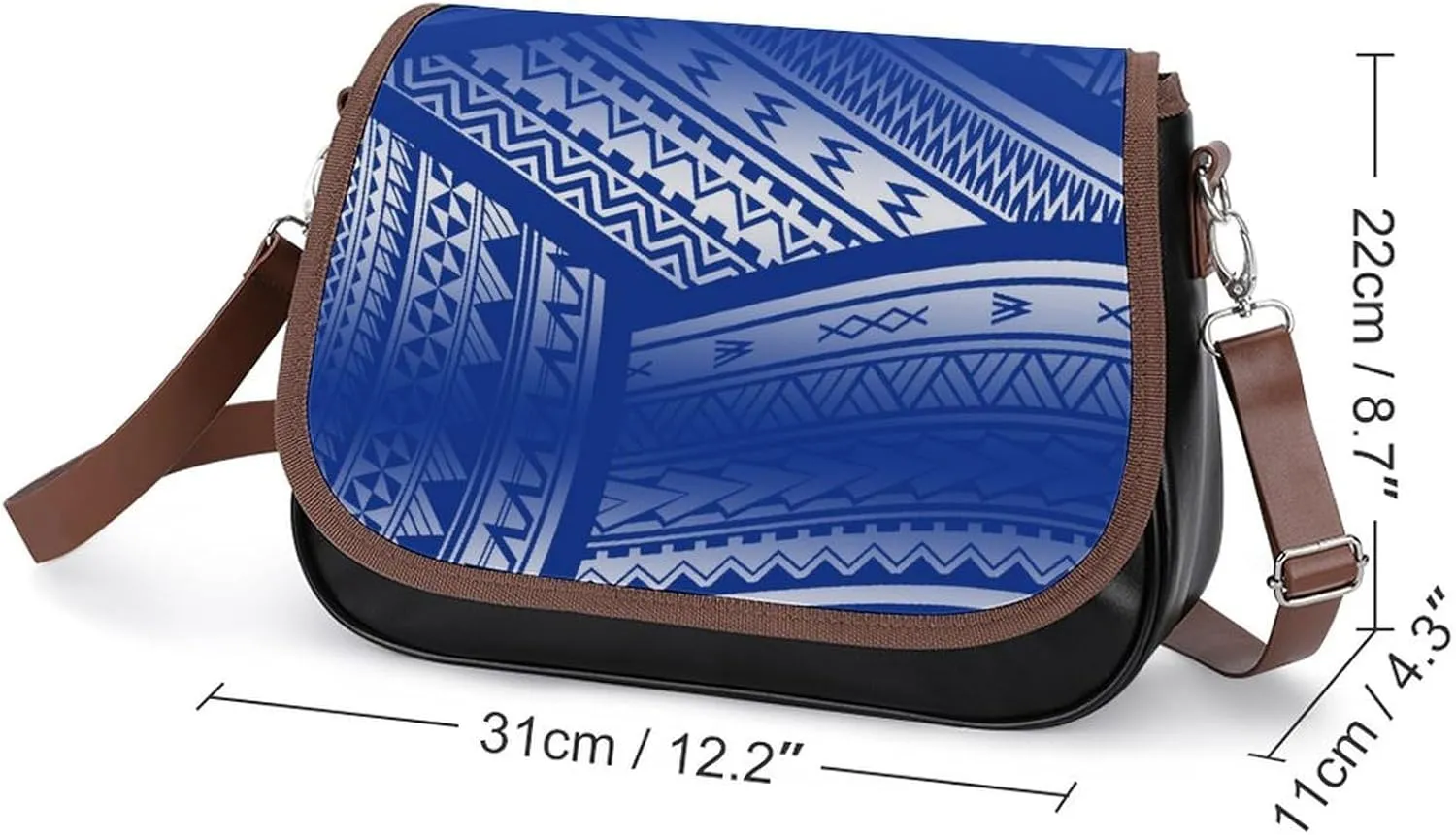 Samoa Island Tribe Design Women'S Bag Fashion Durable Polynesian Leather Crossbody Bag Custom Pattern