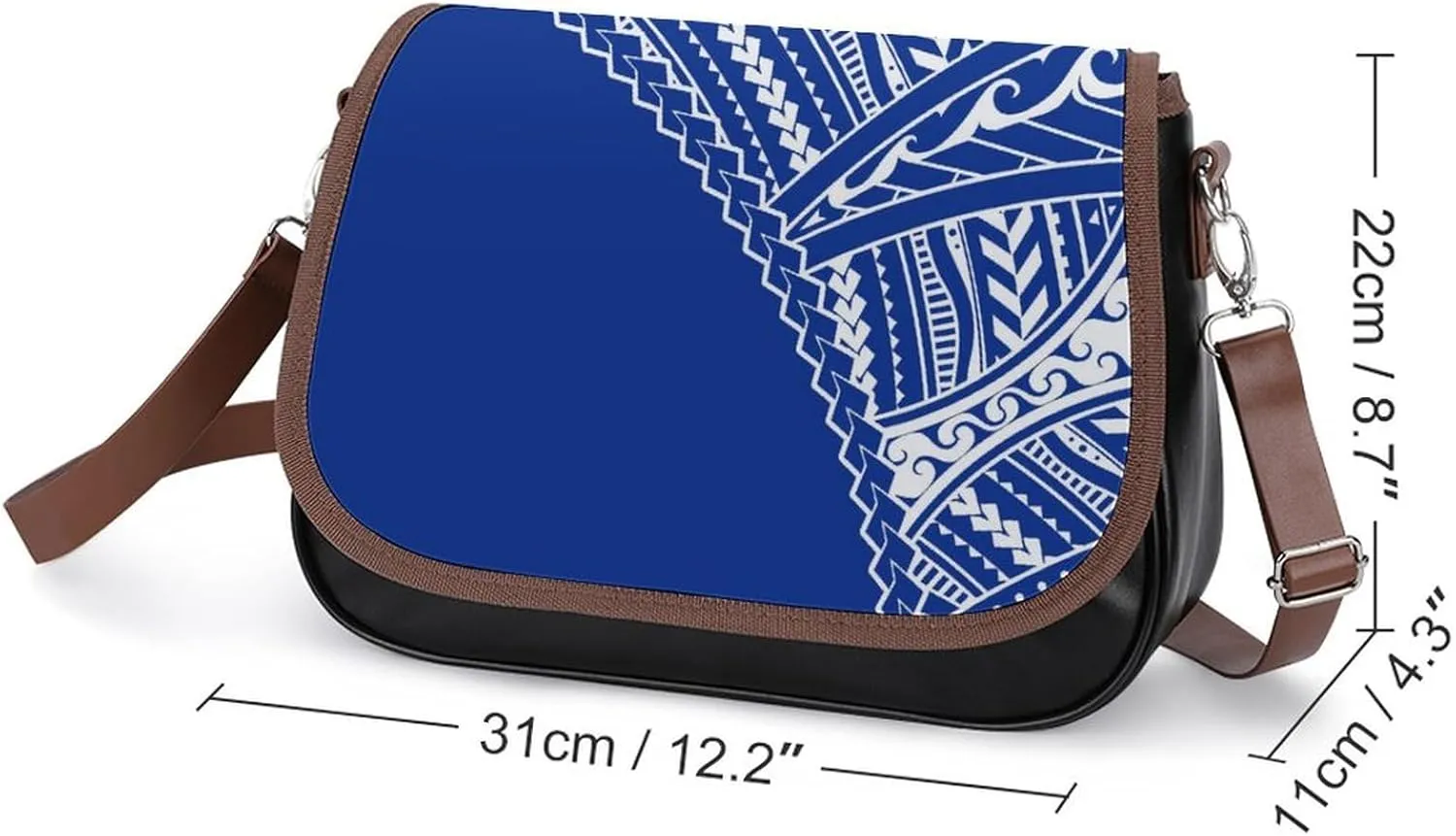 Samoa Island Tribe Design Women'S Bag Fashion Durable Polynesian Leather Crossbody Bag Custom Pattern