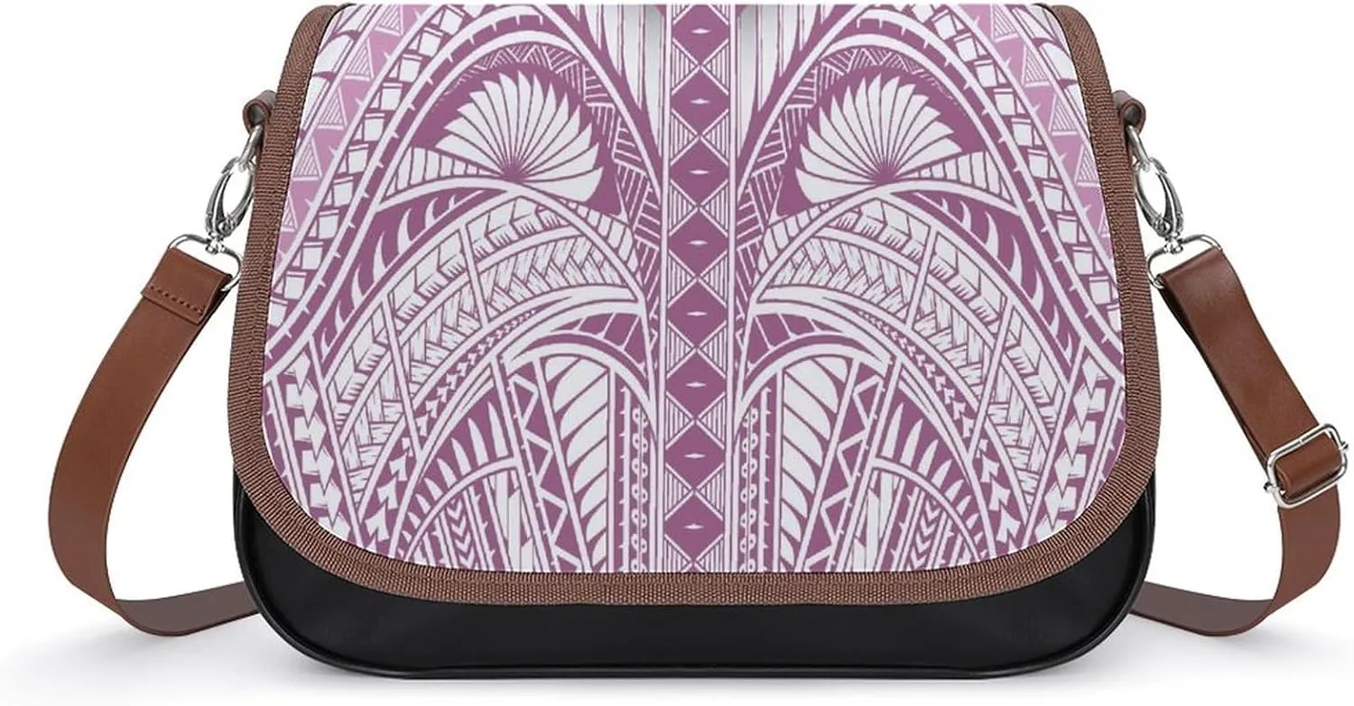 Samoa Island Tribe Design Women'S Bag Fashion Durable Polynesian Leather Crossbody Bag Custom Pattern