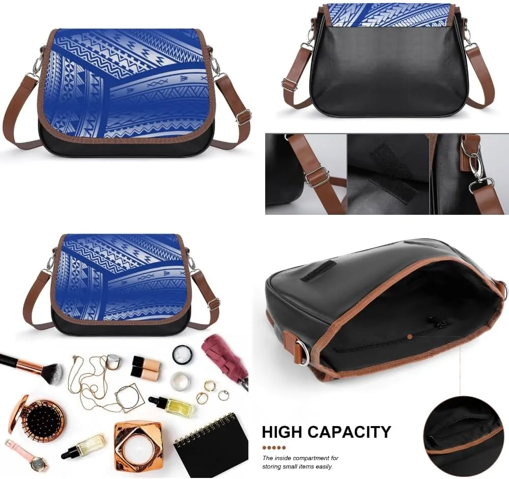 Samoa Island Tribe Design Women'S Bag Fashion Durable Polynesian Leather Crossbody Bag Custom Pattern