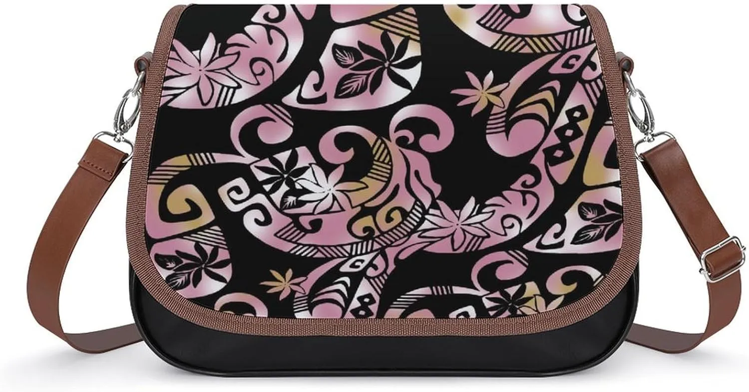 Samoa Island Tribe Design Women'S Bag Fashion Durable Polynesian Leather Crossbody Bag Custom Pattern
