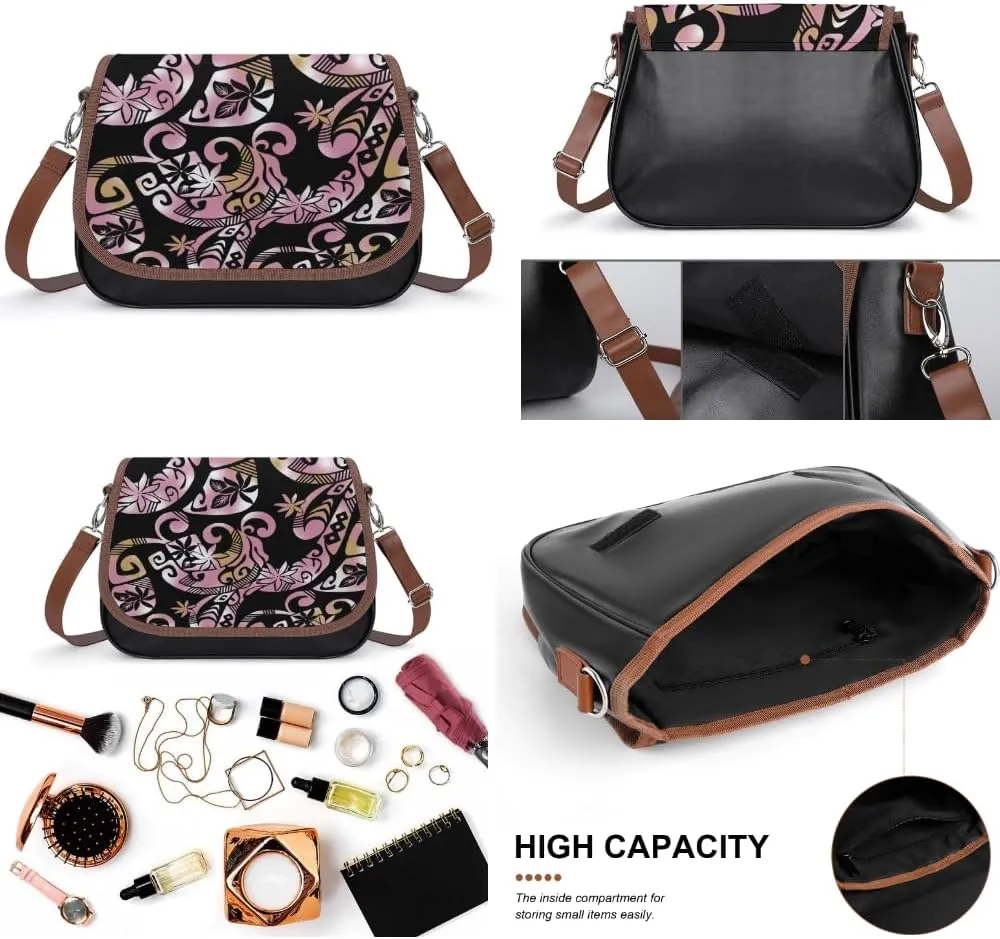 Samoa Island Tribe Design Women'S Bag Fashion Durable Polynesian Leather Crossbody Bag Custom Pattern