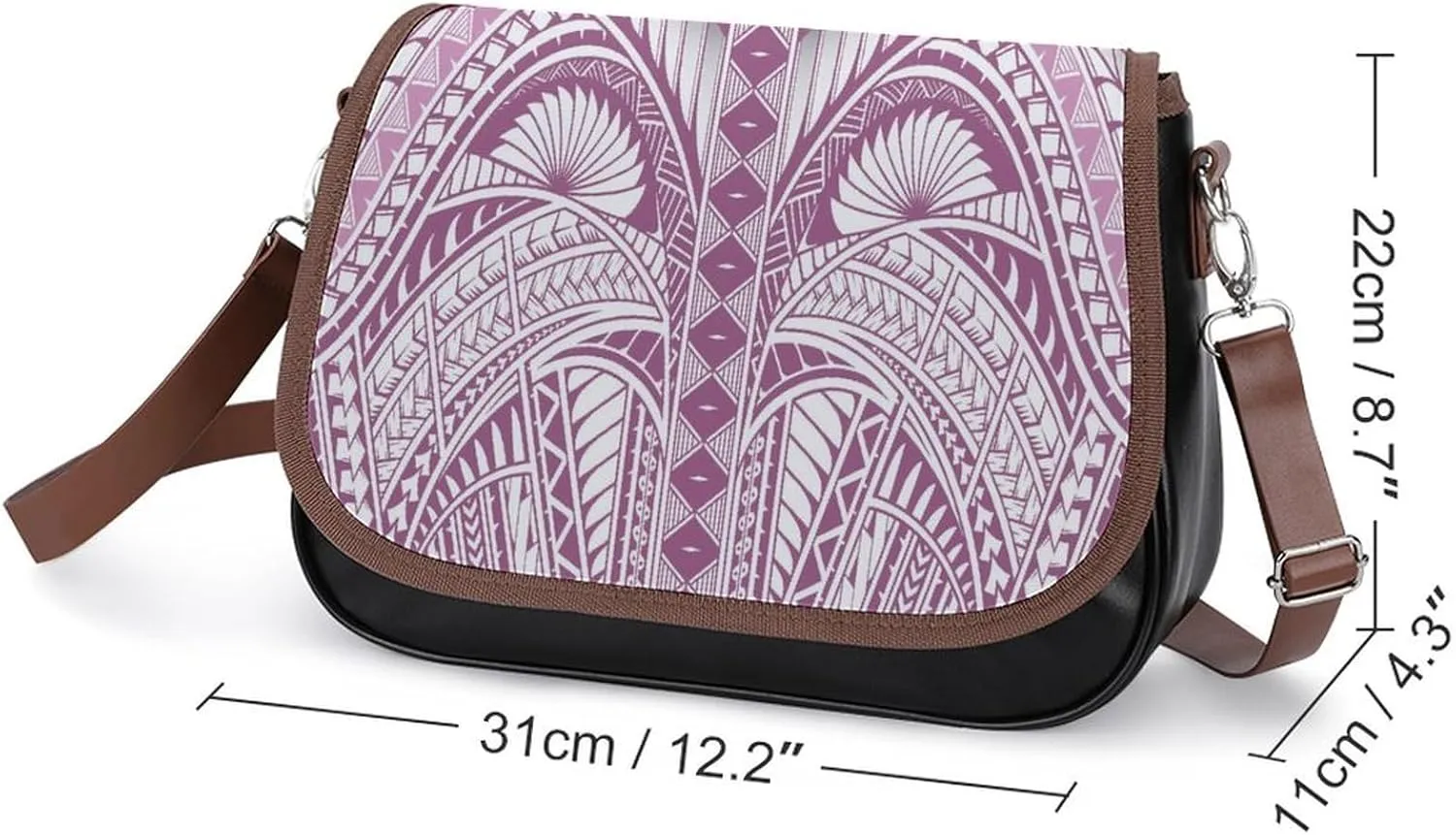 Samoa Island Tribe Design Women'S Bag Fashion Durable Polynesian Leather Crossbody Bag Custom Pattern