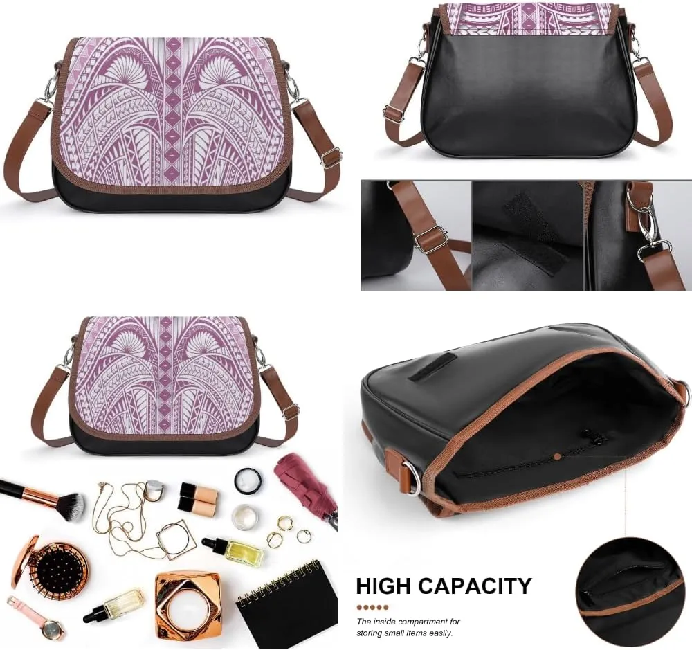 Samoa Island Tribe Design Women'S Bag Fashion Durable Polynesian Leather Crossbody Bag Custom Pattern